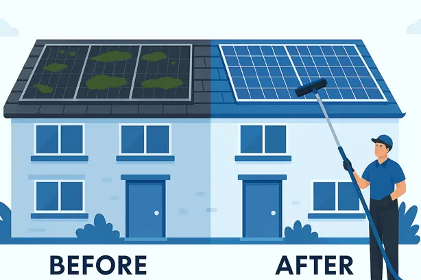 Kraken Window Cleaning Solar Panel Cleaning Before and After